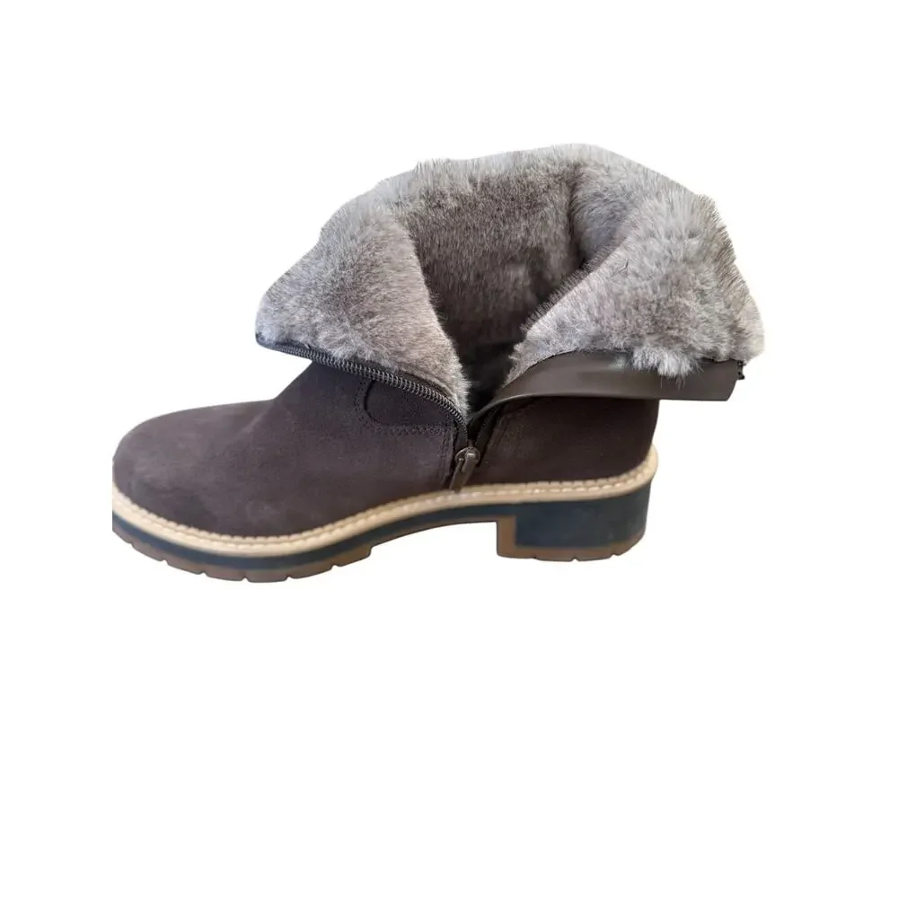 <<Blondo Nikkie/Nappa Waterproof Suede Fur Lined Brown Boots - sz 8M